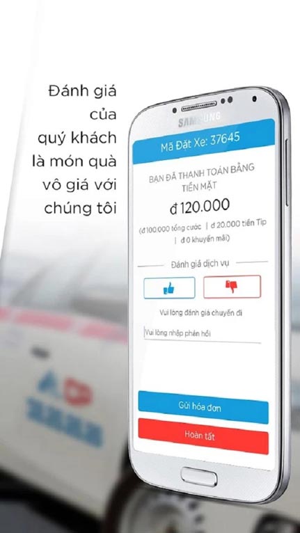Phản hồi các chuyến đi một cách nhanh chóng trên ứng dụng Taxi Group