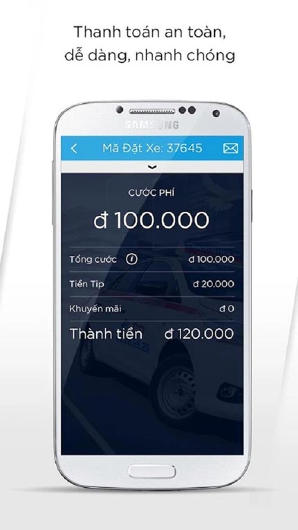  Thanh toán tiền cước nhanh chóng, tiện lợi và đảm bảo an toàn, bảo mật thông tin trên Taxi Group App