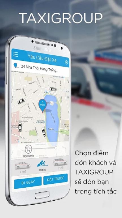 Ứng dụng Taxi Group giúp bạn đặt xe nhanh chóng